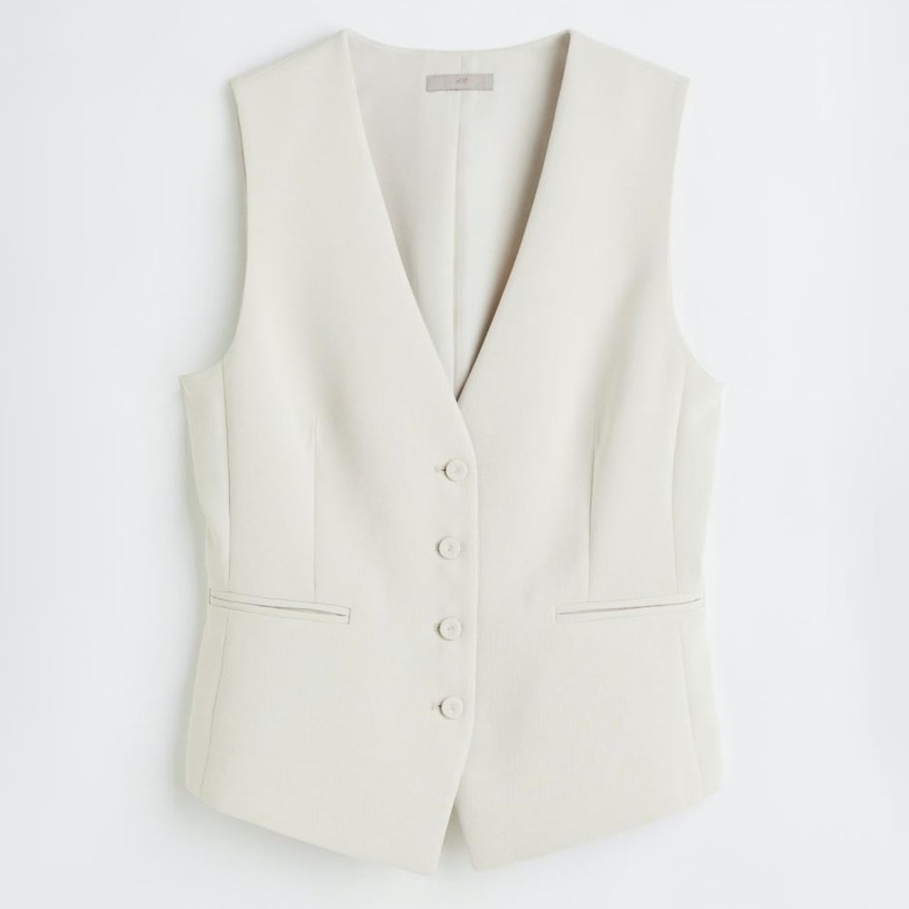 H&M Tailored Vest | Cream | Size M